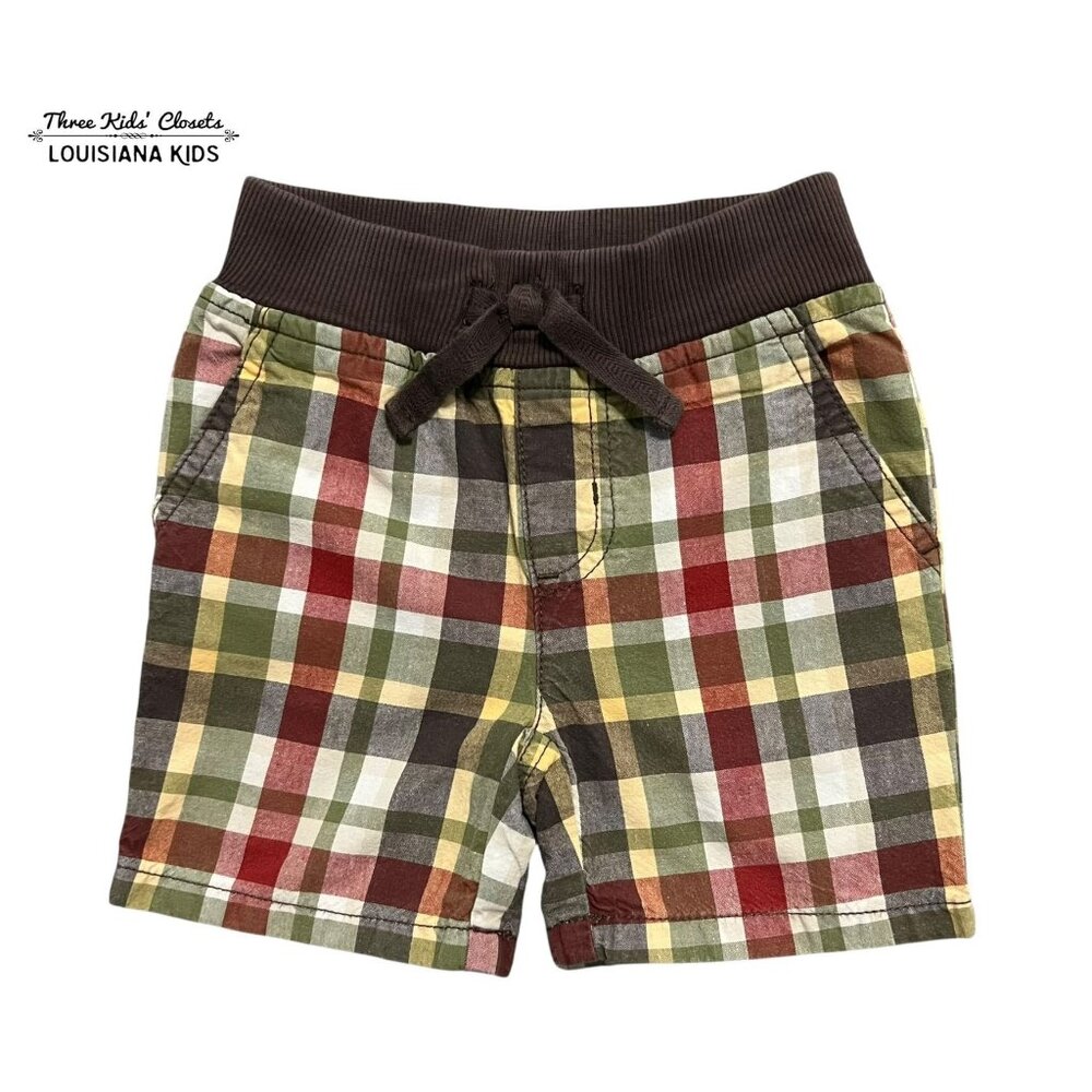 Gymboree 6-12m Pull-On Plaid Shorts